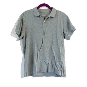 Everlane Mens Gray Heather Polo Shirt Sz Large Short Sleeve 100% Cotton